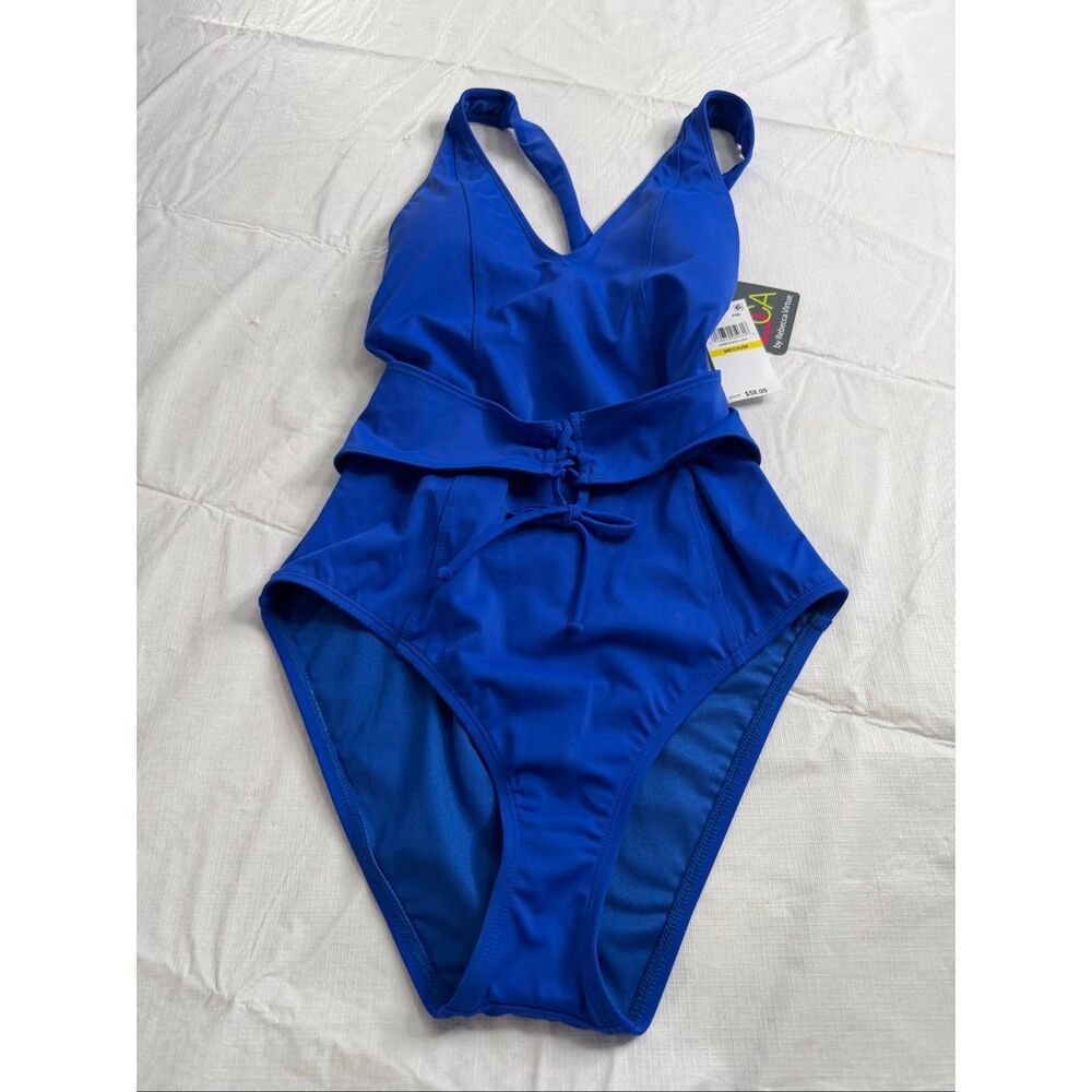 NWT BCA By Rebecca Virtue Blue One Piece Swimsuit Size Medium New